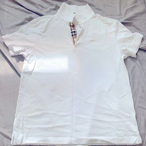 White Burberry Polo